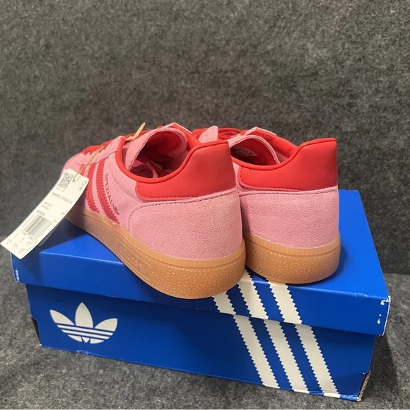Women's adidas Originals Handball Spezial Shoes -Pink Glow Better Scarlet JR5006 - Picture 4 of 6